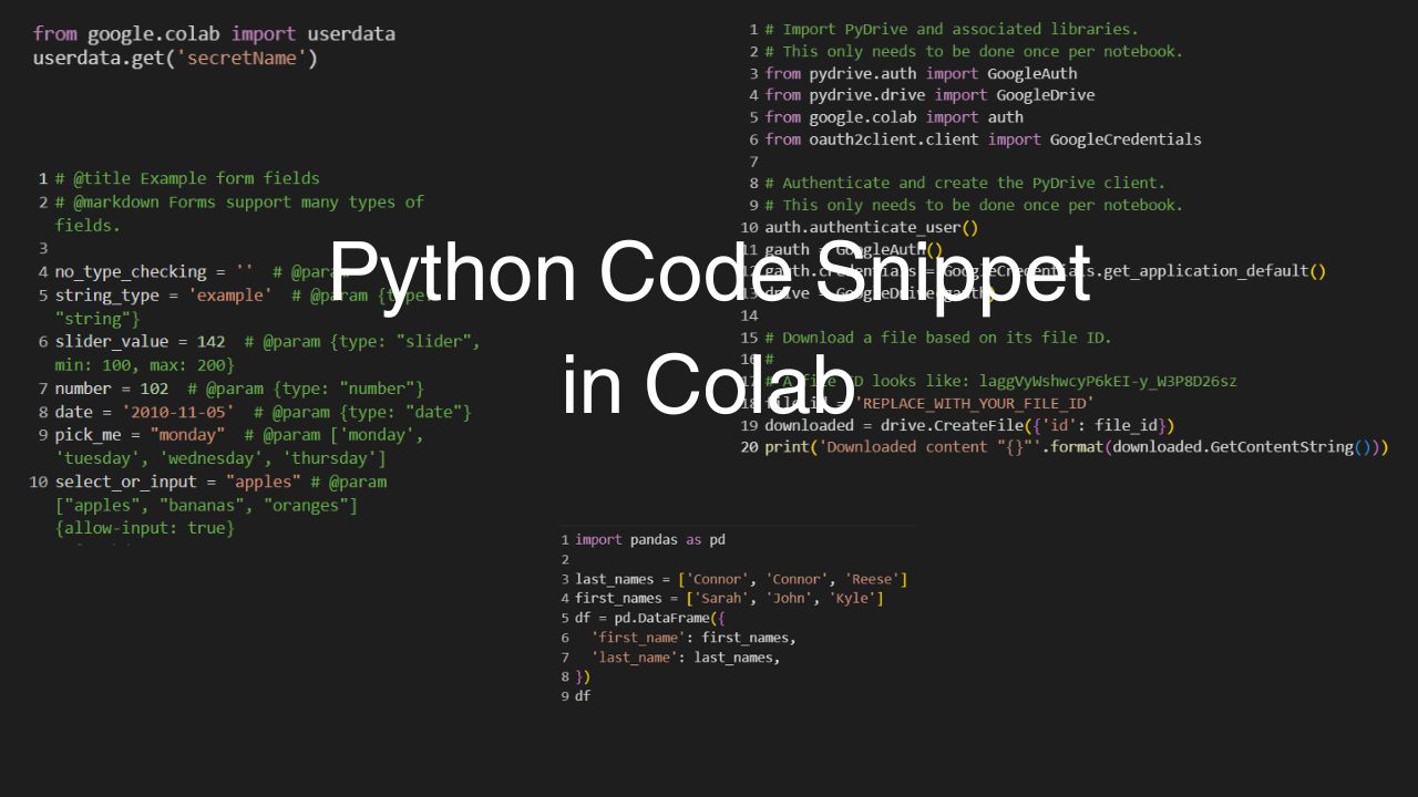 Python Code Snippnet from Colab